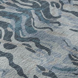 Piper Looms Mayfield Swirls AMF1038 Sky Machine Washable Area Rug Swatch Image