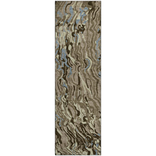 Piper Looms Mayfield Swirls AMF1038 Taupe Machine Washable Area Rug Runner Main Image