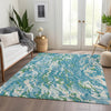 Piper Looms Mayfield Swirls AMF1038 Teal Machine Washable Area Rug Lifestyle Image Feature