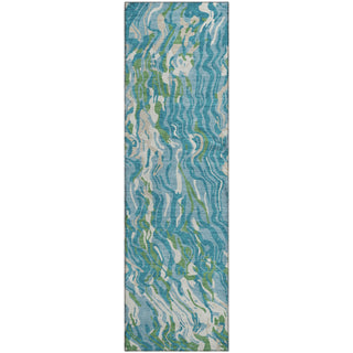 Piper Looms Mayfield Swirls AMF1038 Teal Machine Washable Area Rug Runner Main Image