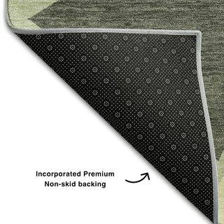 Piper Looms Mayfield Geometric AMF1039 Aloe Machine Washable Area Rug Backing Image