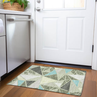 Piper Looms Mayfield Geometric AMF1039 Aloe Machine Washable Area Rug Scatter Lifestyle Image Feature