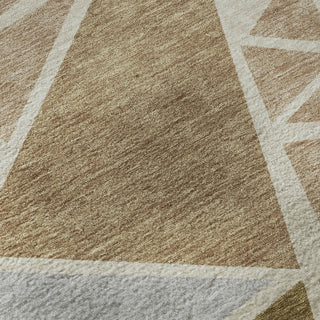 Piper Looms Mayfield Geometric AMF1039 Beige Machine Washable Area Rug Swatch Image