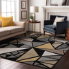 Piper Looms Mayfield Geometric AMF1039 Black Machine Washable Area Rug Lifestyle Image Feature