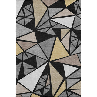 Piper Looms Mayfield Geometric AMF1039 Black Machine Washable Area Rug main image