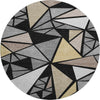 Piper Looms Mayfield Geometric AMF1039 Black Machine Washable Area Rug Round Main Image