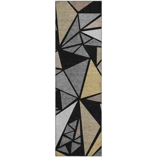 Piper Looms Mayfield Geometric AMF1039 Black Machine Washable Area Rug Runner Main Image