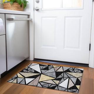 Piper Looms Mayfield Geometric AMF1039 Black Machine Washable Area Rug Scatter Lifestyle Image Feature