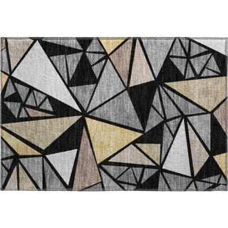 Piper Looms Mayfield Geometric AMF1039 Black Machine Washable Area Rug Scatter Main Image