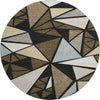 Piper Looms Mayfield Geometric AMF1039 Brown Machine Washable Area Rug Round Main Image