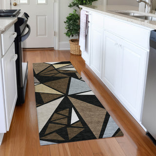 Piper Looms Mayfield Geometric AMF1039 Brown Machine Washable Area Rug Runner Lifestyle Image Feature