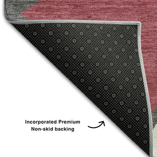 Piper Looms Mayfield Geometric AMF1039 Burgundy Machine Washable Area Rug Backing Image