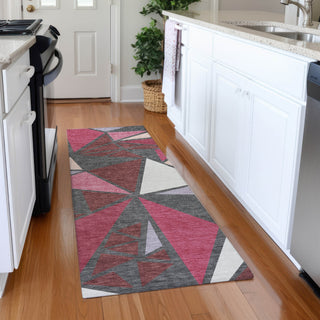 Piper Looms Mayfield Geometric AMF1039 Burgundy Machine Washable Area Rug Runner Lifestyle Image Feature