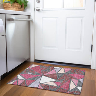 Piper Looms Mayfield Geometric AMF1039 Burgundy Machine Washable Area Rug Scatter Lifestyle Image Feature