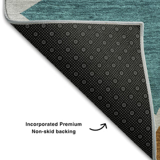 Piper Looms Mayfield Geometric AMF1039 Gray Machine Washable Area Rug Backing Image