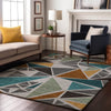 Piper Looms Mayfield Geometric AMF1039 Gray Machine Washable Area Rug Lifestyle Image Feature