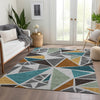 Piper Looms Mayfield Geometric AMF1039 Gray Machine Washable Area Rug Lifestyle Image Feature