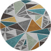 Piper Looms Mayfield Geometric AMF1039 Gray Machine Washable Area Rug Round Main Image