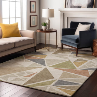 Piper Looms Mayfield Geometric AMF1039 Ivory Machine Washable Area Rug Lifestyle Image Feature