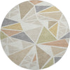 Piper Looms Mayfield Geometric AMF1039 Ivory Machine Washable Area Rug Round Main Image
