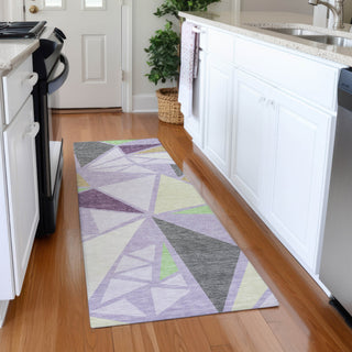 Piper Looms Mayfield Geometric AMF1039 Lavender Machine Washable Area Rug Runner Lifestyle Image Feature