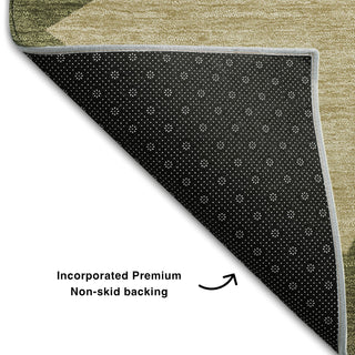 Piper Looms Mayfield Geometric AMF1039 Olive Machine Washable Area Rug Backing Image