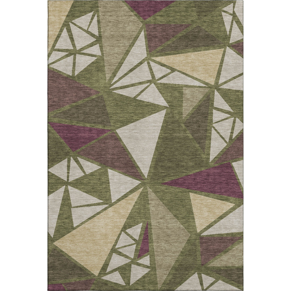 Piper Looms Mayfield Geometric AMF1039 Olive Machine Washable Area Rug main image