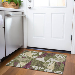 Piper Looms Mayfield Geometric AMF1039 Olive Machine Washable Area Rug Scatter Lifestyle Image Feature