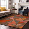 Piper Looms Mayfield Geometric AMF1039 Rust Machine Washable Area Rug Lifestyle Image Feature