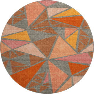 Piper Looms Mayfield Geometric AMF1039 Rust Machine Washable Area Rug Round Main Image