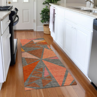 Piper Looms Mayfield Geometric AMF1039 Rust Machine Washable Area Rug Runner Lifestyle Image Feature