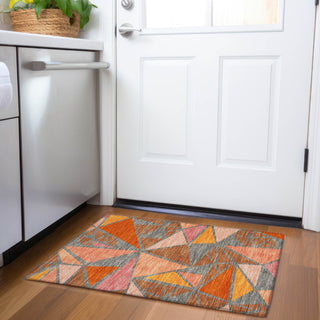 Piper Looms Mayfield Geometric AMF1039 Rust Machine Washable Area Rug Scatter Lifestyle Image Feature