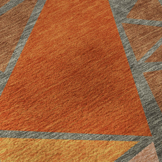 Piper Looms Mayfield Geometric AMF1039 Rust Machine Washable Area Rug Swatch Image