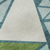 Piper Looms Mayfield Geometric AMF1039 Teal Machine Washable Area Rug Swatch Image