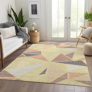 Piper Looms Mayfield Geometric AMF1039 Wheat Machine Washable Area Rug Lifestyle Image Feature
