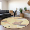 Piper Looms Mayfield Geometric AMF1039 Wheat Machine Washable Area Rug Round Lifestyle Image Feature