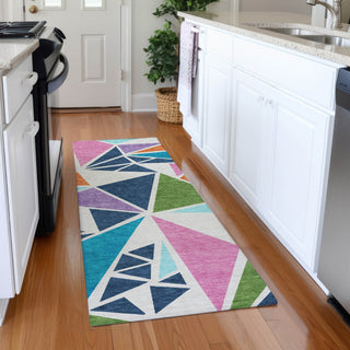 Piper Looms Mayfield Geometric AMF1039 White Machine Washable Area Rug Runner Lifestyle Image Feature