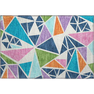 Piper Looms Mayfield Geometric AMF1039 White Machine Washable Area Rug Scatter Main Image