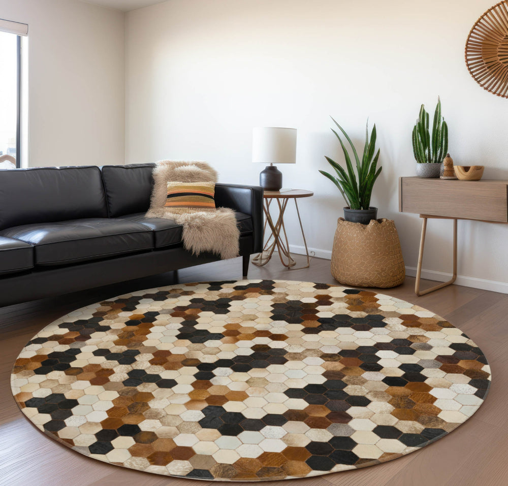 Piper Looms Mayfield Octagon AMF104 Multi Machine Washable Area Rug Round Lifestyle Image Feature
