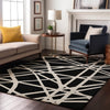 Piper Looms Mayfield Geometric AMF1040 Black Machine Washable Area Rug Lifestyle Image Feature