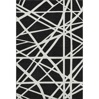 Piper Looms Mayfield Geometric AMF1040 Black Machine Washable Area Rug main image