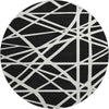 Piper Looms Mayfield Geometric AMF1040 Black Machine Washable Area Rug Round Main Image