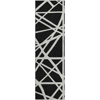 Piper Looms Mayfield Geometric AMF1040 Black Machine Washable Area Rug Runner Main Image