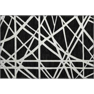 Piper Looms Mayfield Geometric AMF1040 Black Machine Washable Area Rug Scatter Main Image