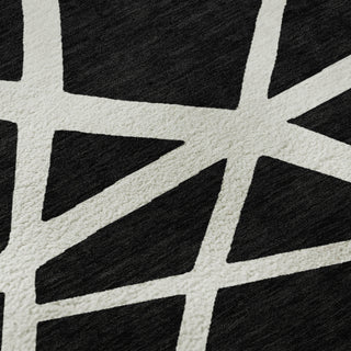 Piper Looms Mayfield Geometric AMF1040 Black Machine Washable Area Rug Swatch Image