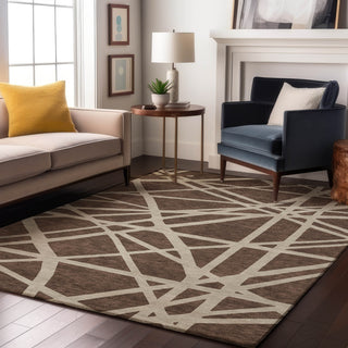 Piper Looms Mayfield Geometric AMF1040 Brown Machine Washable Area Rug Lifestyle Image Feature