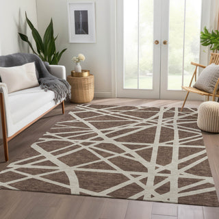 Piper Looms Mayfield Geometric AMF1040 Brown Machine Washable Area Rug Lifestyle Image Feature