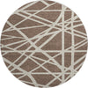 Piper Looms Mayfield Geometric AMF1040 Brown Machine Washable Area Rug Round Main Image