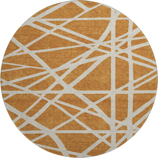 Piper Looms Mayfield Geometric AMF1040 Copper Machine Washable Area Rug Round Main Image