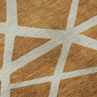 Piper Looms Mayfield Geometric AMF1040 Copper Machine Washable Area Rug Swatch Image